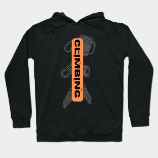 climbing with rock climbing equipment orange Hoodie